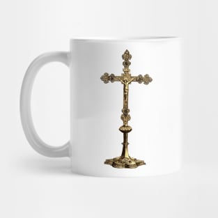 Metal table crucifix with Jesus Christ on the cross Mug